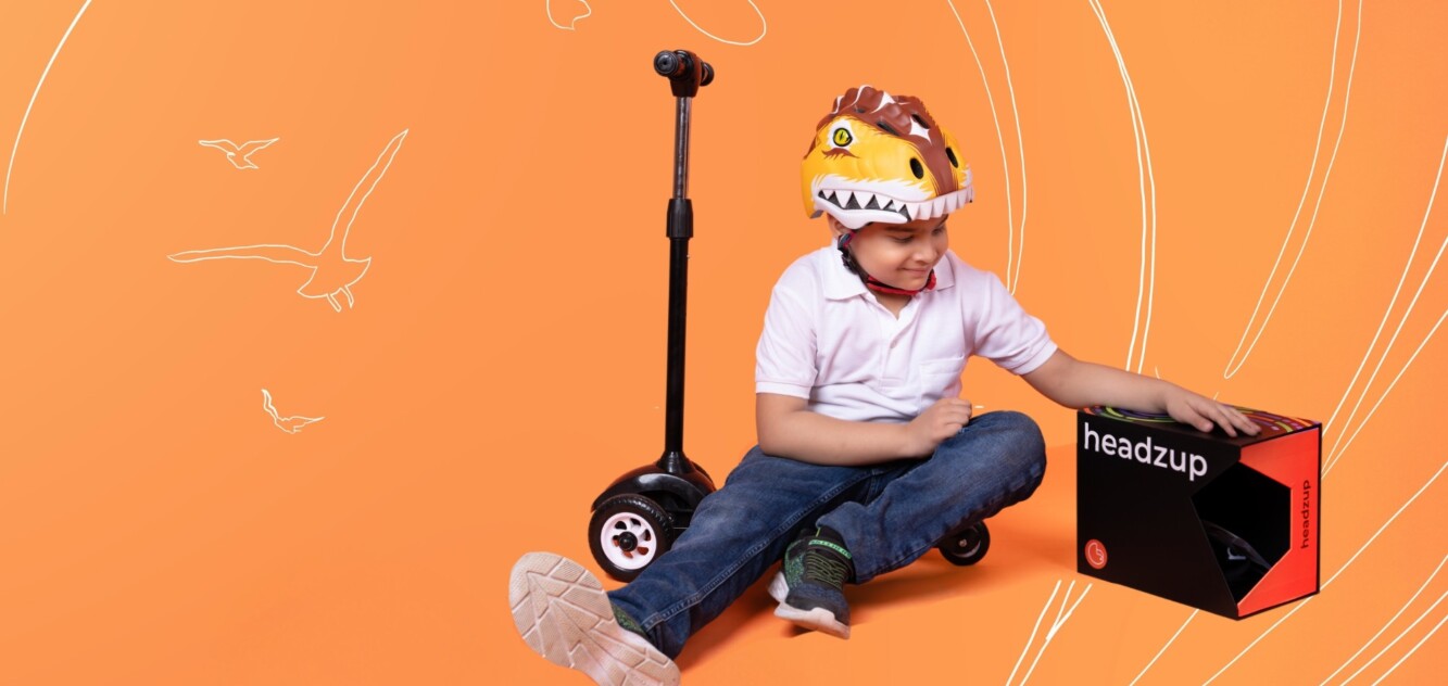 headzup helmet orange mode kid